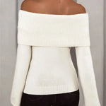 ChicVibe™ – Pull Chaud à Col Décolleté