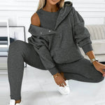 Damen-Set "Cosy Chic" – Hoodie + Jacke + Hose – 3-teilig