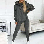 Damen-Set "Cosy Chic" – Hoodie + Jacke + Hose – 3-teilig